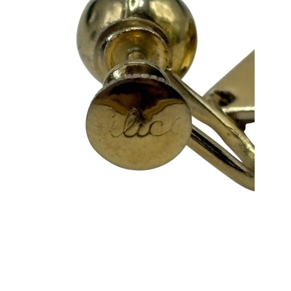 Alice Vintage Earrings Comedy & Tragedy Drama Theatre Masks Gold Tone Screw Back - Picture 16 of 16